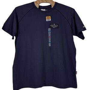Carhartt Force FR Company Gear T Shirt 2112 Short Sleeve Navy Blue Mens 2XL NWT